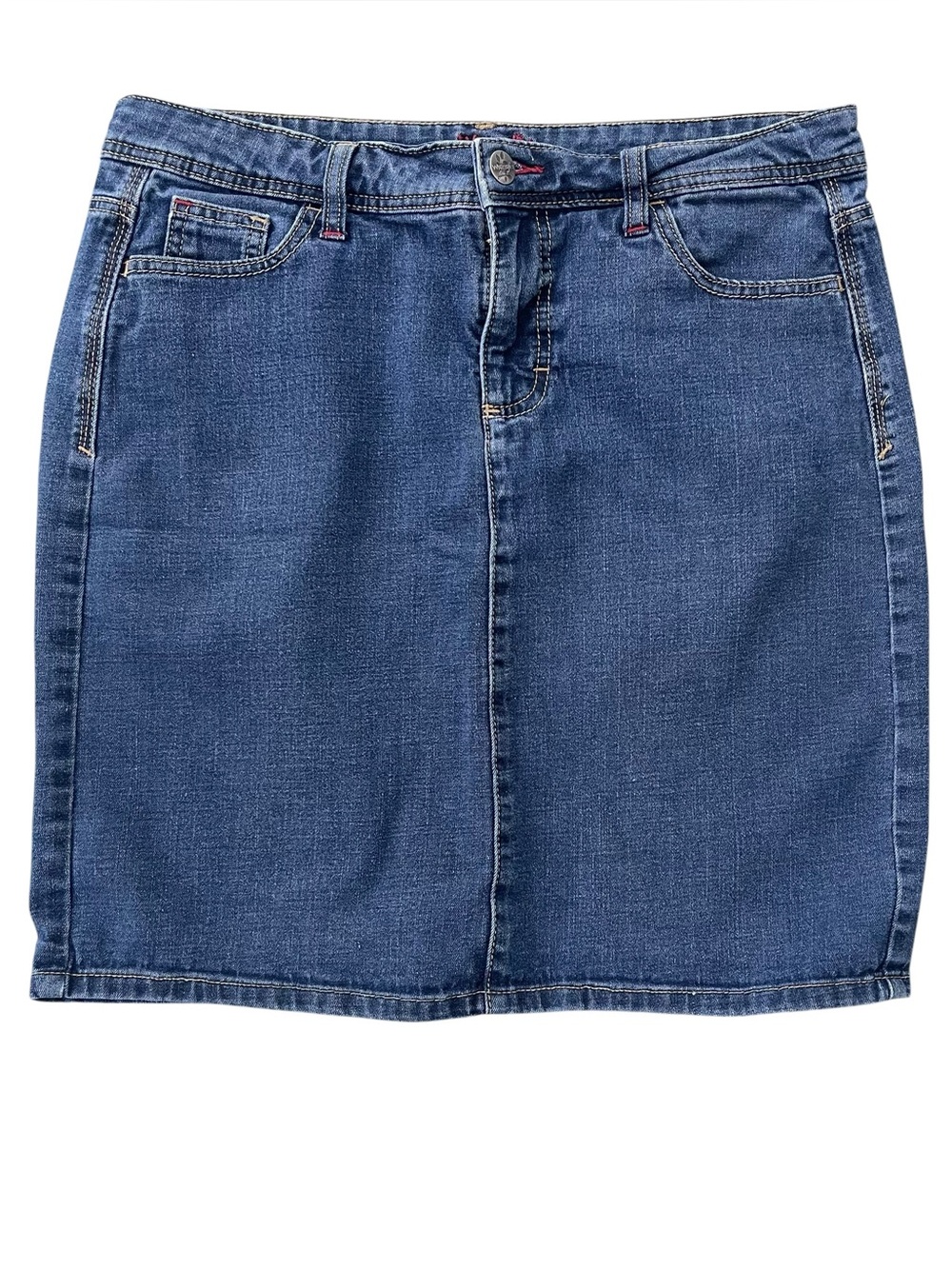 Vintage Y2K Wrangler Medium Wash Stretch Denim Skirt Western